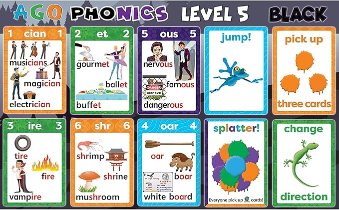 Phonics Card Game - Advanced Set (Levels 4 and 5) A Fun Game to Build Phonics and Reading Skills. Learn Tricky phonemes (digraphs/dipthongs/Word Families/Silent Letters & More!)