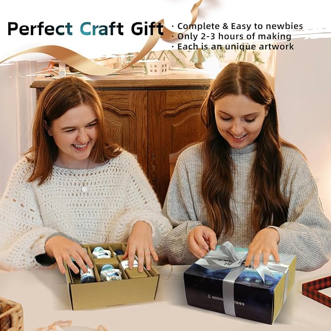 iland Crafts for Adults of Resin Art Kit as DIY Crafting Beach Ocean Themed Gifts Adult Girls Night Crafts Making or Date Night Painting Kit for Couples Also Mothers Day Gifts for Mom & Crafty Women