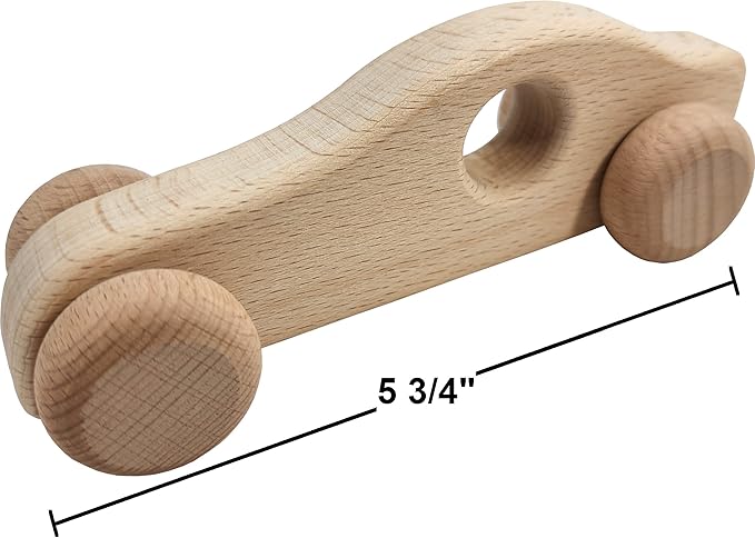 Adventure Awaits! - 2 Pack - Wooden Cars for Toddlers & Babies, Montessori Baby Rattles Teething Toys