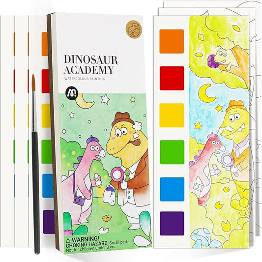 Watercolor Painting Coloring Books Pocket Watercolor Paint Bookmarks, Mess Free Paint with Water Set, Travel Class Activities Art Supplies Party Favors Birthday Exchange Gifts for Kids