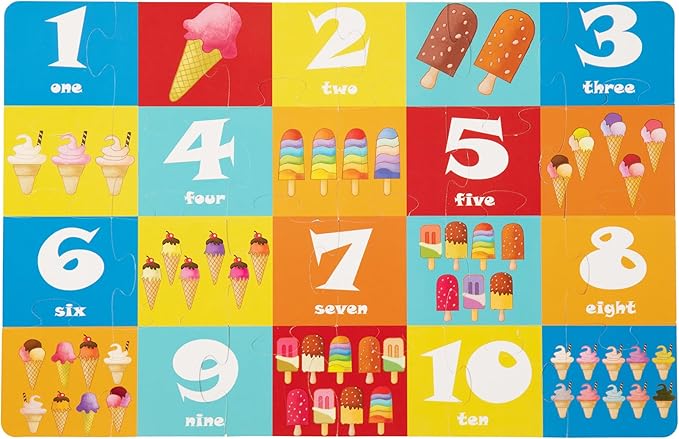 Upbounders® Double-Sided Jumbo Floor Puzzle for Kids | 24-Piece Jigsaw Puzzle with Large Pieces & Storage Box | Multicultural Puzzle for Toddlers & Children (Splash Park & Playground Theme)