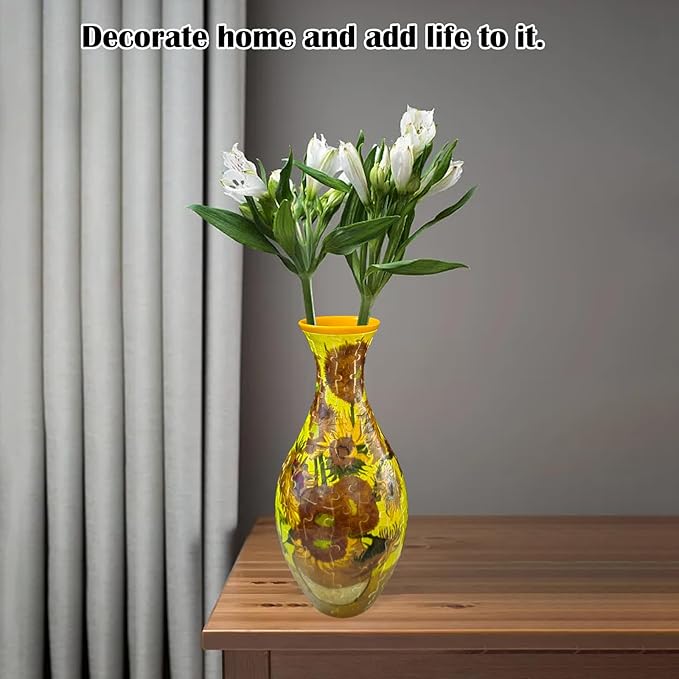 3D Puzzle Vase Unique Flower Made by 160 Curved for Adults Home and Office Decor