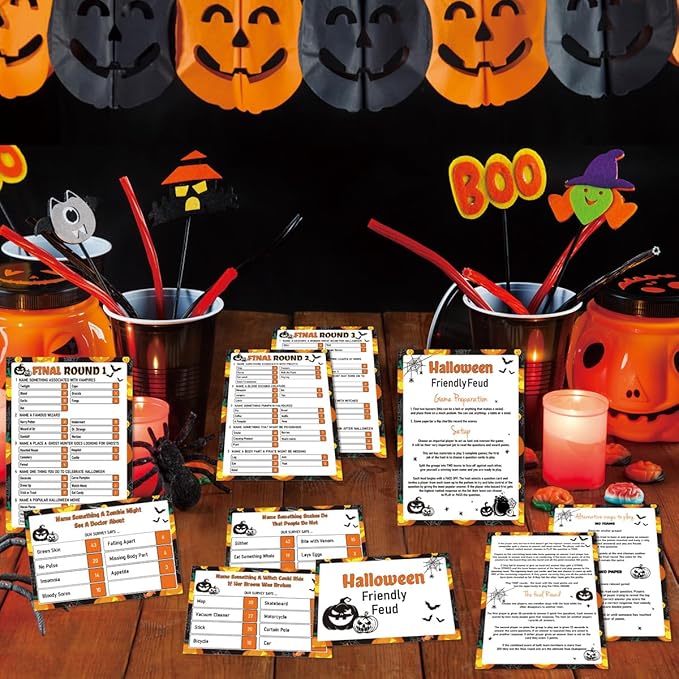 Halloween Games for Adults, Halloween Family Feud Game for Adult, Halloween Party Activity, Halloween Party Ideas-HLWF01