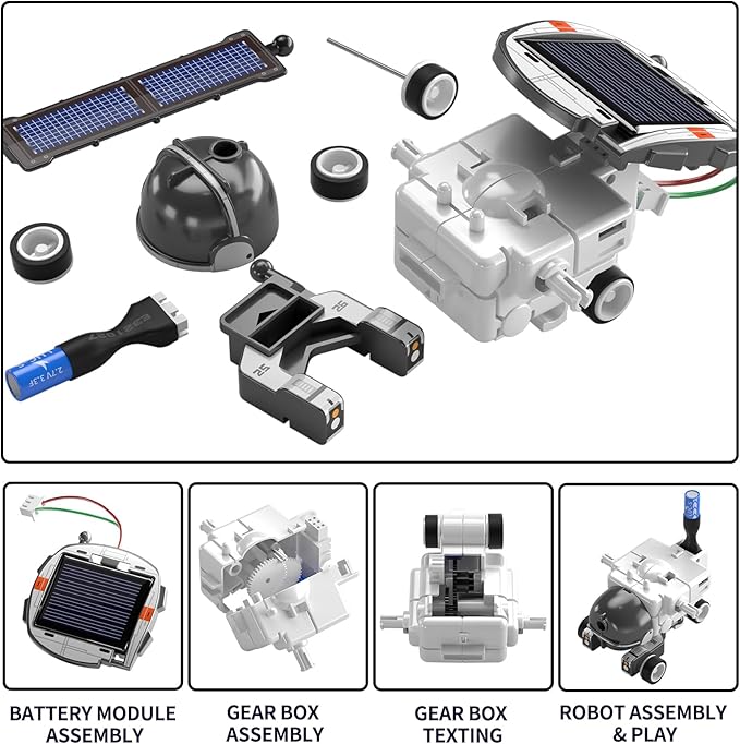 STEM Projects for Kids Ages 8-12, Science Kits for Boys 8-14, 6-in-1 Solar Robot Space Toys Building Science Kits Gifts for 7 8 9 10 11 12 13 Year Old Boys Girls Teen