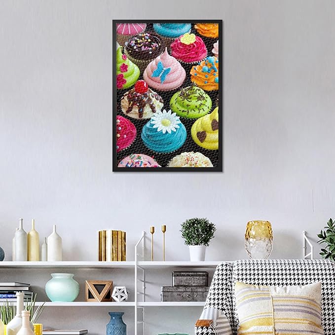 1000 Piece Puzzle for Adults - Colorful Cupcakes & Sweet Desserts Jigsaw Puzzles, Vibrant Cake Artwork Adult Puzzles 1000 Pieces, Premium Treat-Themed Board - 27.5x19.7 Inches