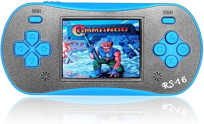 Handheld Game Player for Kids Adults, RS16 Portable Classic Game Controller Built-in 260 Game 2.5 inch LCD Retro Arcade Video Game System Children's Birthday Gift-Blue