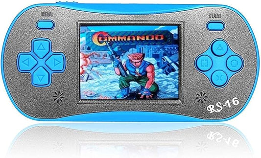Handheld Game Player for Kids Adults, RS16 Portable Classic Game Controller Built-in 260 Game 2.5 inch LCD Retro Arcade Video Game System Children's Birthday Gift-Blue