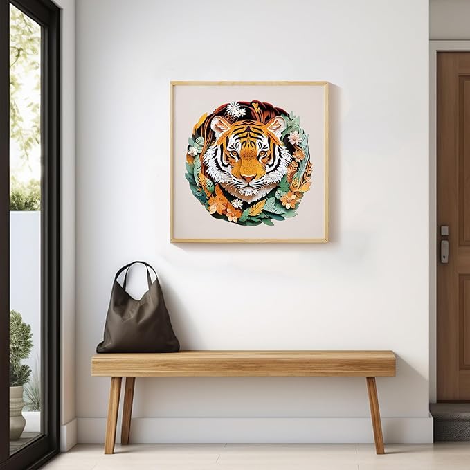 Wooden Puzzles for Adults - King of The Forest Wooden Jigsaw Puzzle, Unique Animal Shaped Wood Puzzles Adult, Christmas Birthday Gifts for Friends/Family, Home Decor 8.5 * 8.3in 100pcs