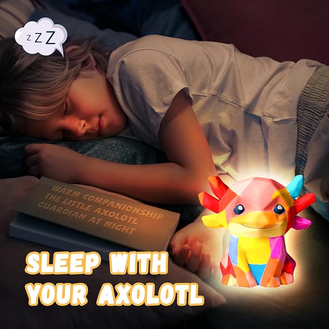 Paint Your Own Axolotl Lamp Kit, Art Supplies Arts and Crafts for Kids Ages 8-12, Creativity Painting Kit Toy for Girl Boy Teen, DIY 3D Axolotl Night-Light, Birthday Gift for Daughter Son