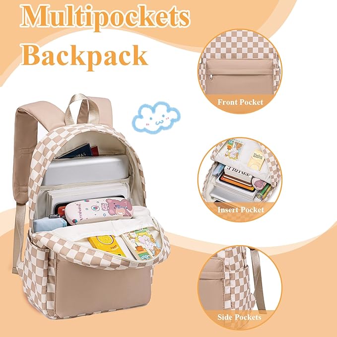 LEDAOU Kids School Backpack with Lunch Box for Girls Boys Kindergarten Elementary School Bookbag Preschool Toddler Backpack