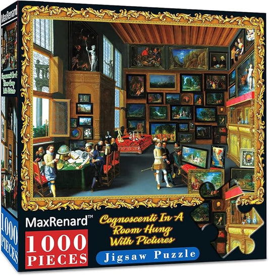 MaxRenard Game Jigsaw Puzzle 1000 Pieces for Adult Oil Painting Collection Cognoscenti in A Room Hung with Pictures Famous Artwork Toy