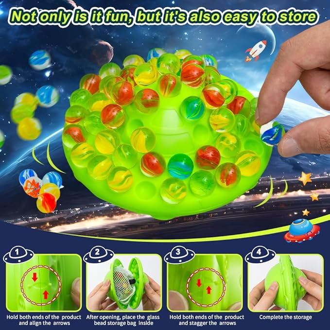Marble Balance Game, Family Game,1–4 Players Fun Party Board Game for Kids & Adults, with 60 Colorful Marbles, Perfect for Parties