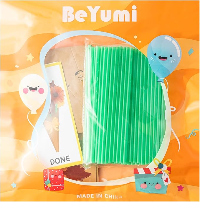 BeYumi Flower Bouquet Craft Kit - 48Pcs Fall DIY Gift for Kids, Make Your Own Thankful Autumn Florals, Thanksgiving School Classroom Home Fun Activities