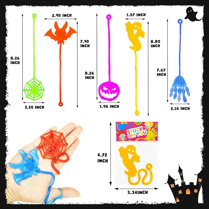 Halloween Treat Non Candy for Kids 28 PCS, Sticky Hands Toys Gifts Prizes for Toddlers, Halloween Goody Bag Bucket Pinata Stuffer Fillers,Birthday Preschool Party Favor Supplies Trinket for Boys Girls
