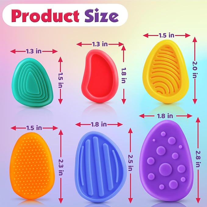 Fidget Toys Sensory Stone for Kids: 12 Pack Texture Worry Stone - Soothing Sensory Tools for Autism Children Calming - Quiet Fidgets for Student Classroom Must Have Prizes