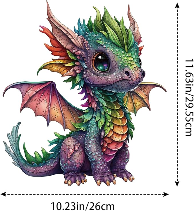 Wooden Puzzles for Adults, Dragon Wood Puzzles 200 Pieces, Irregular Animal Shaped Unique Wooden Jigsaw Puzzles, Creative Ghristmas Gift for Teenagers and Adults