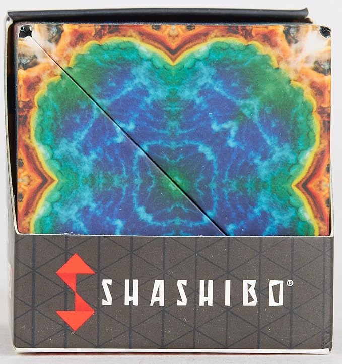SHASHIBO Shape Shifting Box - Award-Winning Fidget Toy w/ 36 Rare Earth Magnets - Fidget Cube Transforms Into Over 70 Shapes, Sensory Toy Gift for Kids, Teens, and Adults (Earth)
