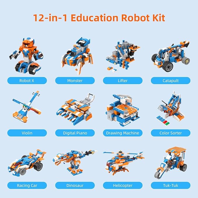 STEM Robotics Kits, Educational Toy Science Kits with Storage Box, App RC Toys Coding Robots for Kids 8 9 10 11 12 Years Old