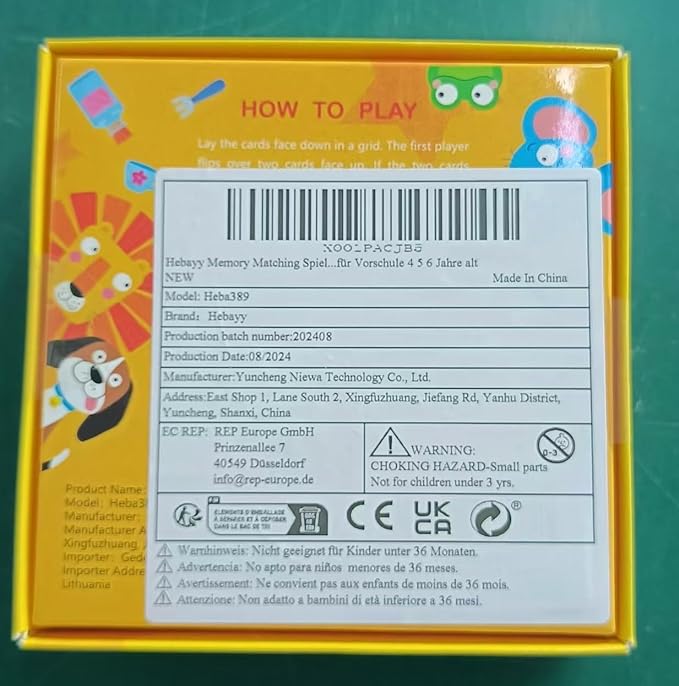 Memory Matching Game, 72 PCS First Words Matching Cards for Toddlers 36 Pairs Memory Cards Educational Toys for Preschool 4 5 6 Years Old