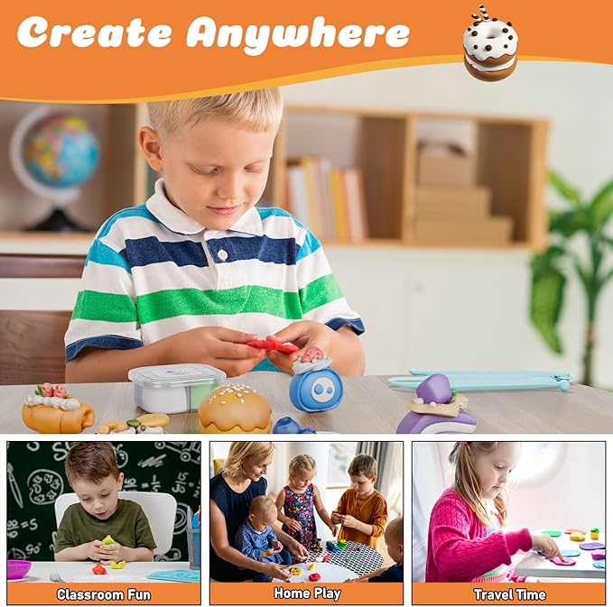 Air Dry Modeling Clay for Kids - Baking Artisan, 12 Boxes Clay Kit with 4 Tools & Tutorials, Soft DIY Craft Kit for Art Projects, Creative Gift for Boys & Girls Ages 3+