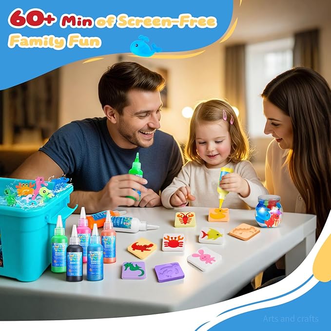 Crafts Kits Toys - Birthday Gifts for Girls & Boys 6-12, 25 Molds 20 Colors Magic Water Elf Toy Kit, Aqua Fairy Water Gel Kit for Kids, DIY Squishy Maker, Make Your Own Water Pets