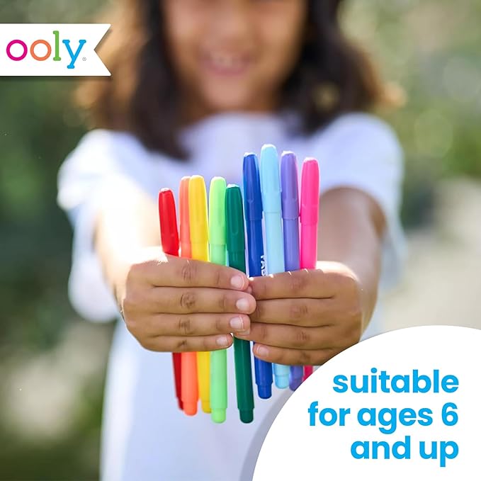 Ooly Permanent Fabric Markers Set of 12, Fabric Doodlers are for Drawing on Denim Jackets, Light T-Shirts, Book Bags, Backpacks and More, Great Kids Activty - Back to School Supplies