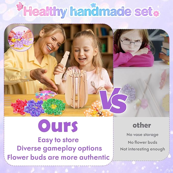 nicknack Poke in Art Kits for Girls with Flower Butterflies Arts and Crafts for Kids Age 4-12 DIY Craft Kits Activity Birthday Gifts