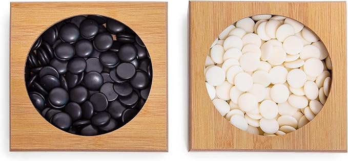 19 x19 Folding Go Game Set Board with and Bamboo Bowls and Imitation Jade Go Pieces。