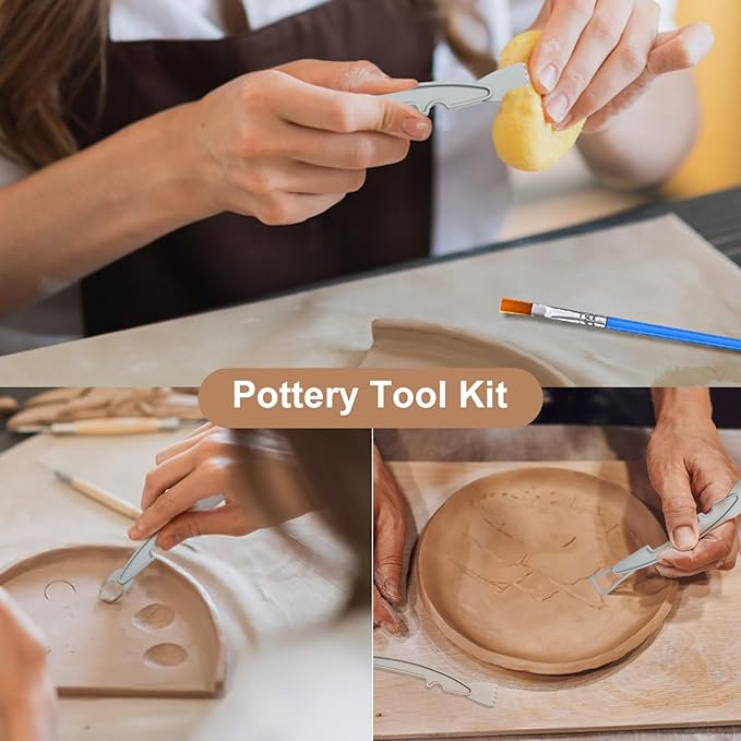 Roaxkois Pottery Wheel for Kids โ Complete DIY Arts & Crafts Painting Kit with Air Dry Clay, Paints, Tools, Apron & Stickers โ Creative Gift for Girls & Boys Ages 6 7 8 9 10 11 12+