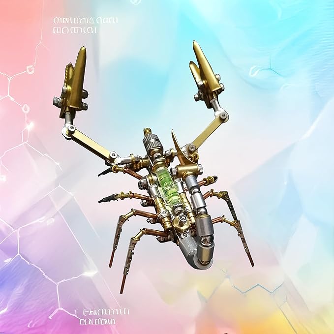 Metal Insect Steampunk Bug Mechanical Steampunk Sculpture Insect Clockwork 3D Metal Puzzle, Mechanical Insects Model (Leveling Scorpion)