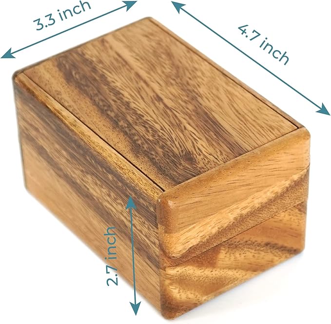 BSIRI Magic Sliding Box- Secret Box Brain Teaser Wooden Puzzle Boxes with Hidden Compartments. Ideal Mystery Jewelry, 3D Puzzle Lock Box, Gift Card, and Money Puzzle Box