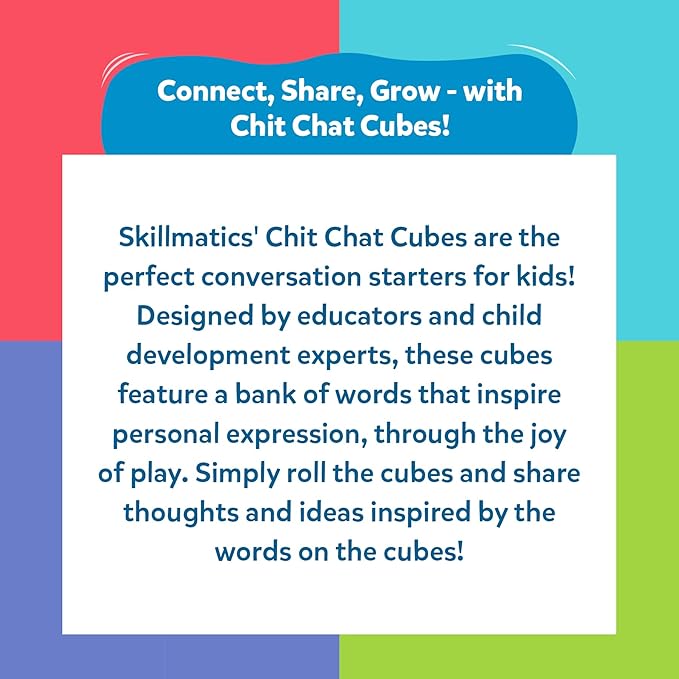 Skillmatics Conversation Cubes for Kids - 8 Foam Cubes for Social-Emotional Learning, Classroom & Back-to-School Supplies, Teacher Resources, Autism Tools, Gifts for Ages 4, 5, 6, 7 and Up