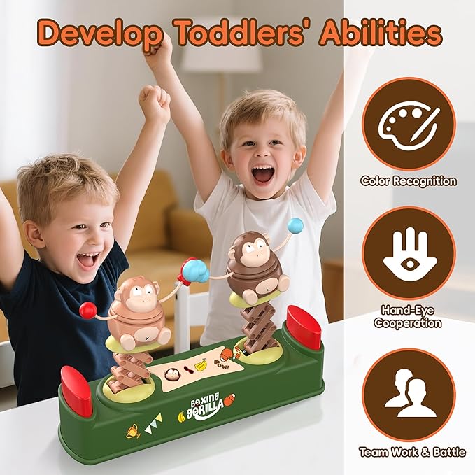 Board Games for Kids 4-6, Toddler Toys Boxing Gorilla Handheld Animal Toy, 2-Player Family Board Game Educational Toy for Children, Halloween Chirstmas Birthday Gifts for Boys Girls age 8-12