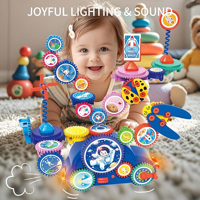 STEM Learning Gears Toys for Boys Girls Age 3+ Years old, Toddler Engineers Building Toy Set for 3-5, 30Pcs Educational Construction Toy Set for Kids, Birthday Gift for Kid Toys, Kindergarten Science