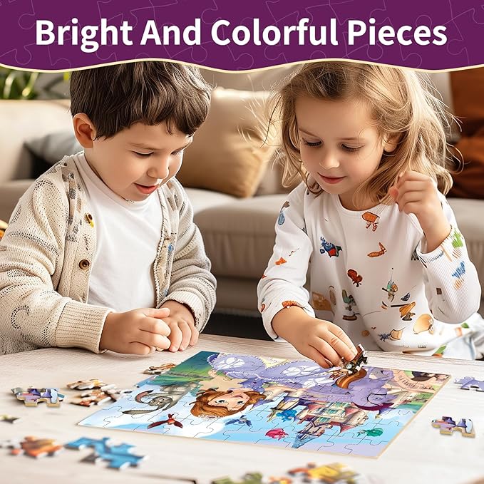 Puzzles for Kids Ages 4-6, 60 Piece Jigsaw Puzzles in Metal Box, Educational Learning Toys for Boys and Girls, Premium Puzzle Games, Kids Puzzle Gift