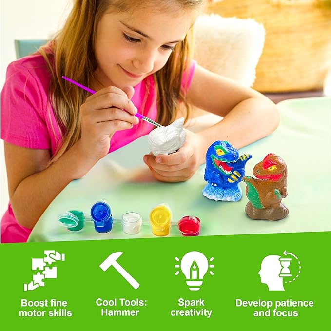 4M - STEAM Dinosaur World - Dig & Assemble Jurassic World Dinosaur Toys Volcano, Build Prehistoric Diorama, Includes Fossil Excavation Tools & Toy Dinosaurs - STEM Learning Kit for Kids Ages 5+