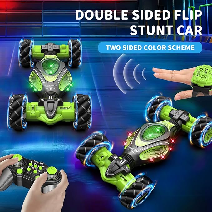 1:12 Hand Gesture Sensing Rc Stunt Car Large Drifting Rc Car with Watch Hand Controlled Twist Cars Offroad 360° Rotation with Lights Music, Birthday Xmas Gifts for Boys Adults Kids