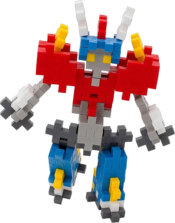 Plus Plus 3D Puzzle Stem Figure Building Block Kit, Science Toy for Kids, 70 Interlocking Pieces- Mecha Robot Mini Maker Tube
