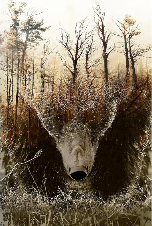 WOZUIBAN Adult Puzzle Classic Jigsaw Puzzle 1000 Pieces Wooden Puzzle DIY Forest Map Bear Modern Home Decor Unique Gift Intellectual Game 75x50cm