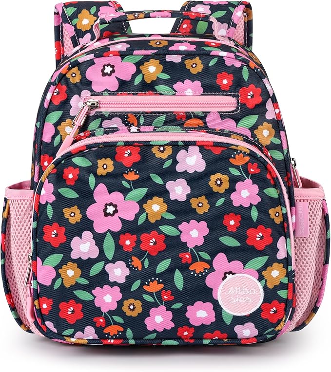 mibasies Toddler Backpack for Girls 2-4: Preschool Kindergarten Backpack - Cute Kids Backpacks for Girls - Flower