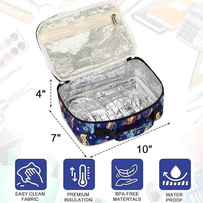 LEDAOU Kids School Backpack with Lunch Box for Boy Girl Toddler BookBag School Bag Preschool Kindergarten Backpack