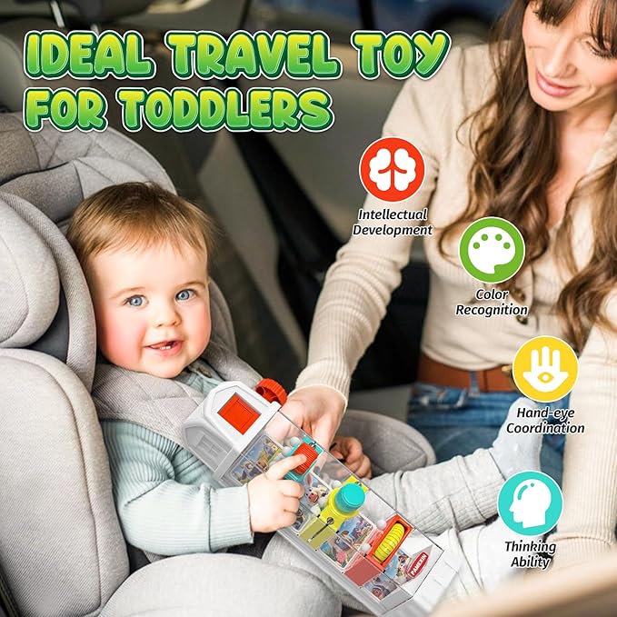 Montessori Toys for 2 3 4 5 Years Old, Farm Egg Drop Toy for Kids with 5 Activity Centers, Educational Activities Sensory Travel Toys for Toddlers Christmas Birthday Gifts for Boys Girls