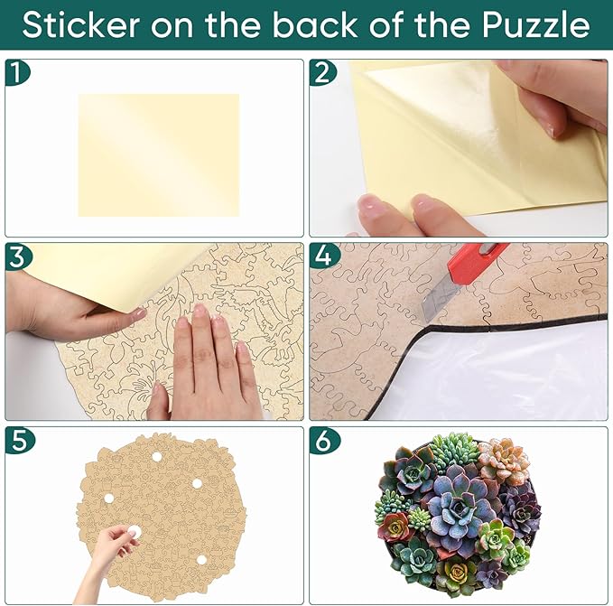 Wooden Puzzle for Adults, 200 Pieces Round Mandala Flower Wooden Puzzles,Extra Thick 5MM,Unique Shaped Liberty Succulents Wood Jigsaw Puzzles for Adults and Kids,Birthday Gifts,11.2x11.2 Inches