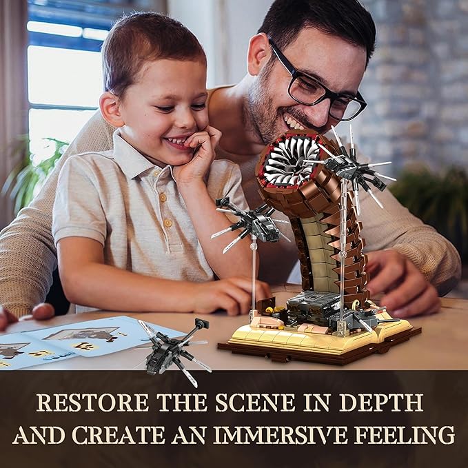 Sandworm Monster Building Blocks for Adults, Equipped with Suspended Ornithopter Building Set for Boy 8-12, Classic Movie Construction Building Blocks Toy for Movie Fans, 1688Pcs