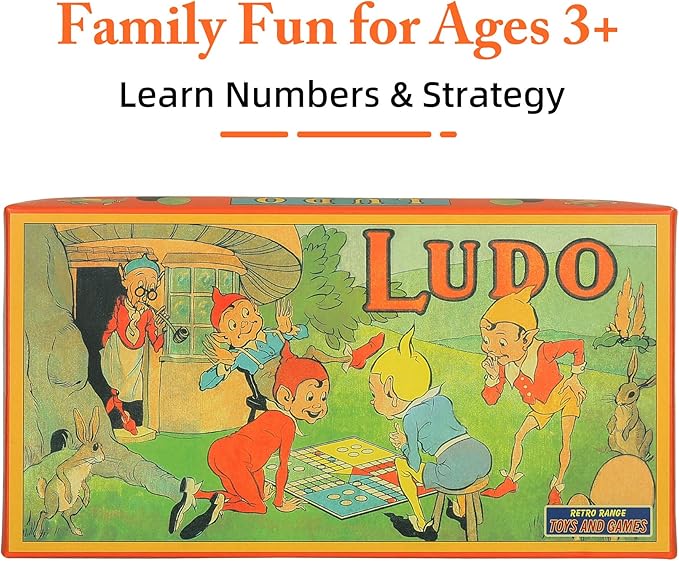 Foldable Ludo Board Game Set | Portable Travel-Friendly Family Board Game | Includes 16 Color Tokens, 2 Dice | Indoor/Outdoor Fun for Kids & Adults | Traditional Retro Toy Game