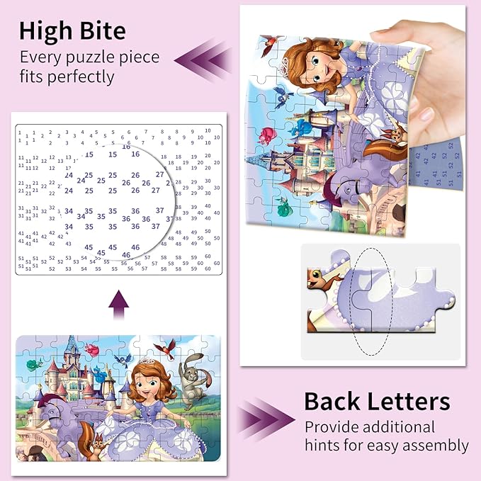 Puzzles for Kids Ages 4-6, 60 Piece Jigsaw Puzzles in Metal Box, Educational Learning Toys for Boys and Girls, Premium Puzzle Games, Kids Puzzle Gift