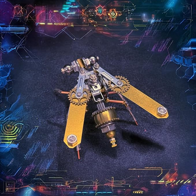 Steampunk Metal Insect Bug Mechanical Steampunk Sculpture Steampunk Mechanical Insect Clockwork 3D Steampunk Metal Puzzle Kits for Adults (Mechanical Fly A)