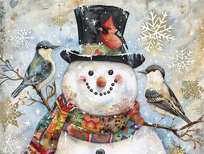 Puzzles for Adults 35 Pieces, DIY Gentle Smiling Snowman Puzzles, Matte Finish & Eco-Friendly Wooden Puzzles - for Home Decor Room Decor Wall Decor - Funny Creative Gifts 6x4 Inch