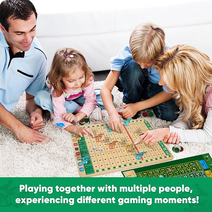 Premium Horse Racing Game with Cards and Dice, Horse Race Betting Board Game for Adult, Thickened Solid Wood with 143 Chips, 9 Metal Horses, Bet Board & Tokens & Cards, Rich Props for Enhanced Fun