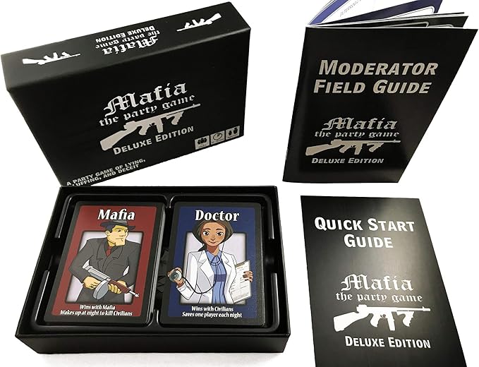 Apostrophe Games Mafia The Party Game Deluxe Edition – A Game of Lying, Bluffing and Deceit– Card Game, Adults and Teens – Board Game